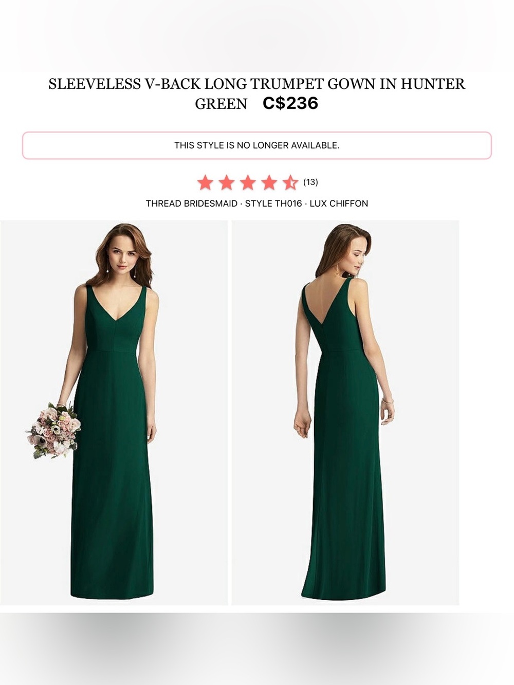 Sleeveless Hunter Green V-Back Maxi Dress